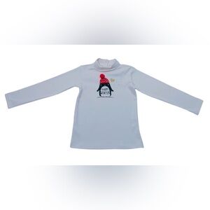 Fagottino Kids White Penguin Happy Winter Long Sleeve Turtleneck‎ Top 12-18 Mth